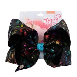 INS Unicorn jojo siwa bows girls hair clips 7inch hair bows jojo siwa kids barrettes cartoon baby girl BB clips designer hair accessories