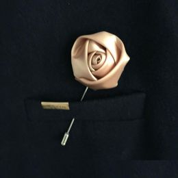 Wholesale- Wedding Boutonniere Floral Stain Silk Rose Flower 16 Color Available Groom Groomsman Man Pin Brooch Corsa bbyUgj bdesports