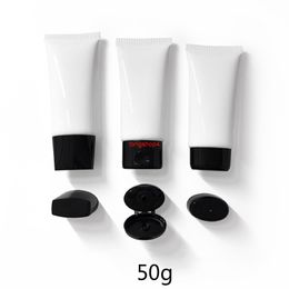 Empty Cosmetic Container 50ml 50g Plastic Bottle Makeup Cream Travel Packaging Soft Tube Flat Style PE Refillable Wholesalegood qualtity