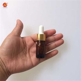 Wholesale 5ml Amber Glass Reagent Liquid Pipette Bottle Eye Dropper Drop Aromatherapy 24pcs/lot