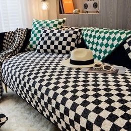 Chair Covers Nordic Light Luxury Sofa Cushion Winter Four Seasons General Simple Modern Anti-slip Cover Towel Houndstooth