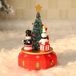 Christmas Decorations Wooden Nutcracker Doll Puppet Figurines 4 Soldier Toy Music Box Decor Child Kids Gift Office Ornaments Home Decoration