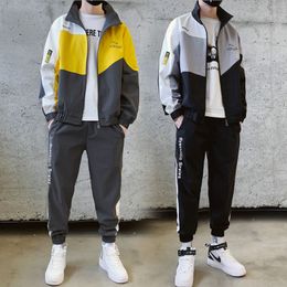 Fashion- New Fall Spring Men's Cardigan Jacket+Pants Fashion Casual Sportswear Mens Tracksuits Sport Hoodies Suits