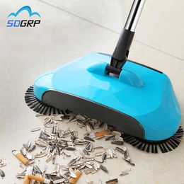 Stainless steel hand-push sweeper vacuum cleaner mop floor cleaner household kitchen carpet dust removal telescopic magic broom