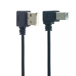 -Ángulo izquierdo derecha USB 2.0 A Macho a USB B Macho tipo B BM Ángulo de ángulo recto Escáner de la impresora de 90 grados Cable de 90 cm 100 cm BM en ángulo Cable1