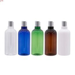 Plastic 500ML Cosmetics Container Silver Press Cap Bathroom Liquid Soap Shampoo Empty Refillable Bottle 14pc/lothigh qualtity