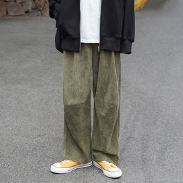 Winter Men Casual Corduroy Harajuku Pants Overalls Mens Streetwear Sweatpants Male Korean Joggers Wide Leg Pants With M-2XL