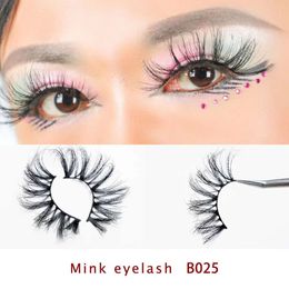 25mm Lashes 3D Soft 100% Mink Hair False Eyelashes Long Wispies Multilayers Fluffy Eye Lashes Extensions Handmade Makeup Reusable 5D Lashes