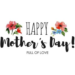 Wall Stickers Happy Mothers Day Floral Decals DIY Art For Kids Bedroom Living Room Home Decoration CCB14295