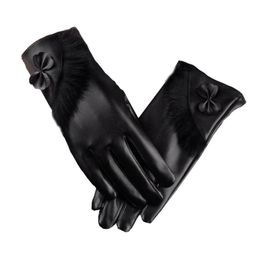 Fashion-Warm Leather Winter Ladies Glove Elegant Winter Finger Gloves