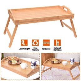 Foldable Portable Computer Laptop Desk Adjustable Notebook Desk Table Bed Sofa Bamboo Breakfast Tray Picnic Table Studying Table 201029