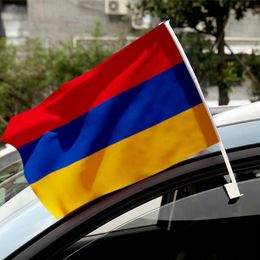 Double Stitching Armenian Car Flags 100D Polyester National Advertising Hanging All Countries Fast Delivery