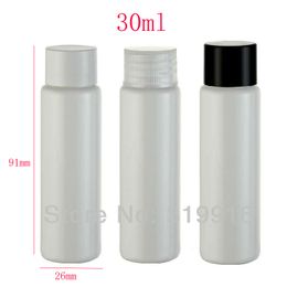 30ml X 100 White Empty Plastic Travel Bottles With Screw Caps ,30cc Hotel Personal Care Cosmetics Bottle, 1oz Cosmetic Container