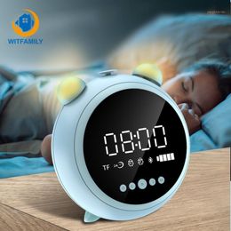 HD Mirror with Night Light Alarm Clock Fm Radio Wireless Bluetooth Speaker LED Digital Kids Clocks Support AUX Tf Player1