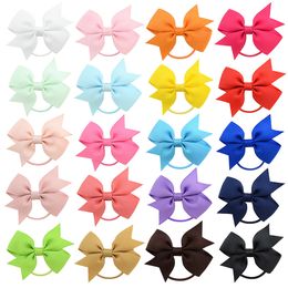 20 Colors Baby Girls Hairbands Hair ropes Kids Elastic Bow hairband Rubber Band Bowknot Headdress Headwear Children Hair Accessories 2.2 Inch KFR23