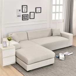 L shape need to buy 2 pieces of normal sofa cover corner sofa slipcover couch cover stretch protector for L sofa LJ201216
