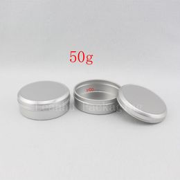 50g aluminum empty cosmetic container with lids, food storage cream packaging jar metal bottlehigh qualtit