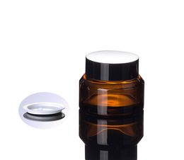 15g 30g 50g Brown Glass Jar Pot- Inclined Shoulder Glass Container for Wax, Oil, Cream, Cosmetic - Travel Refillable Sample Packaging