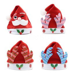 2020 Christmas Hats Red And White Child Cartoon Christmas Hat Santa Claus elk led Glowing hat Christmas theme party Decoration DB093
