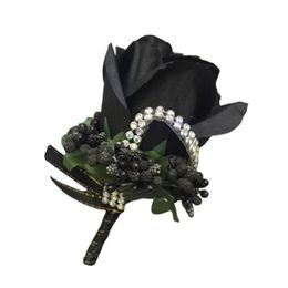 Pins, Brooches 2Pcs Groom Groomsman Rose Flower Brooch Pin Corsage Wedding Suit Decoration Custom Models Banquet Dress Coat Accessories