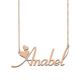 Anabel Custom Name Necklace Personalized Pendant for Men Boys Birthday Gift Best Friends Jewelry 18k Gold Plated Stainless Steel