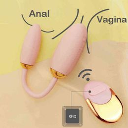 NXY Vagina Balls Double-end Remote Control Vibrating Egg Vaginal Balls Clitoris Stimulator Powerful Vibrator Adult Products Sex Toys for Woman1213