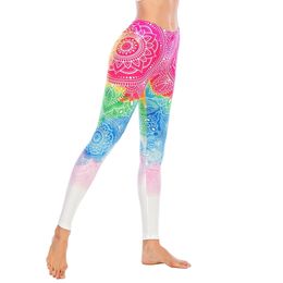 Zohra Sexy Women Legging Colourful Mandala Printing Fitness leggins Fashion Slim legins High Waist Leggings Woman Pants 201202