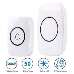 110DB Wireless Doorbell Waterproof home Door Bell battery 1 button 1 2 3 Receiver