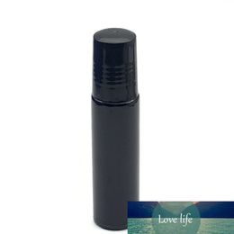1pcs Empty 10cc Perfume Essential Oil Test Roller Bottle Black Glass Bottle 10ml Stainless Steel Roll-On Vial