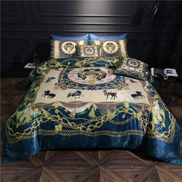 Bohemia Boho style Luxury Egyptian cotton Silky Bedding set Queen King size 6Pieces Quilt/Duvet cover Bedsheet set Pillowcase T200706