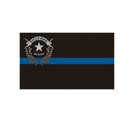 Nevada State Flag Thin Blue Line Flag 3x5 FT Police Banner 90x150cm Festival 100D Polyester Indoor Outdoor Printed Flags and Banners