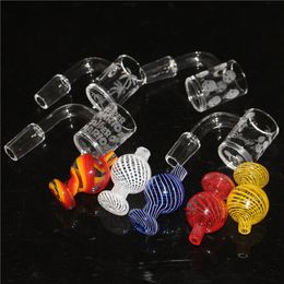 Quartz Banger Nail with Bubble Carb Cap for quartz banger Male 14mm 18mm Joint 45 90 Degrees For Glass Bongs dab rigs DHL
