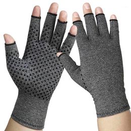 Cycling Gloves Comfy Brace Arthritis Hand Compression Glove, Fingerless Breathable Wicking Fabric Alleviate Rheumatoid Pains Therapy Wristba