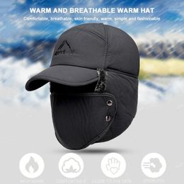 Thicken Winter Thermal Bomber Hat Face Windproof Ear Protection Velvet Ski Cap Biking Portable Dustproof Cycling Parts Caps & Masks