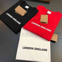 Летние мужские футболки дизайнерские футболки женские роскоши Лондон Англия классическая буква печатать повседневные хлопковые футболки TEE