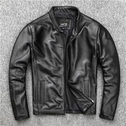 YR!Free shipping.wholesales.2020 new man slim genuine leather jacket.quality sheepskin coat.fashion motor clothes LJ201030