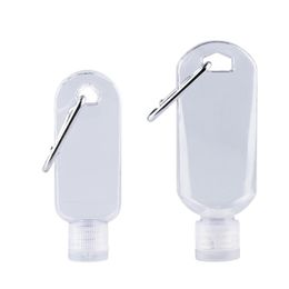 PET Plastic 30ML 50ML Reusable Portable Mini Size Alcohol Spray Bottle Hand Sanitizer Travel Small Size Holder Hook Keychain