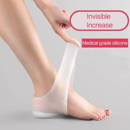 VIP LINK Invisible Height Increase Socks Women Men Heel Pads Silicone Gel Lift insoles for shoes In Socks Cracked Foot Skin Care 201109