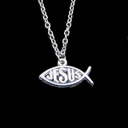 Fashion 25*14mm Fish Jesus Pendant Necklace Link Chain For Female Choker Necklace Creative Jewellery party Gift