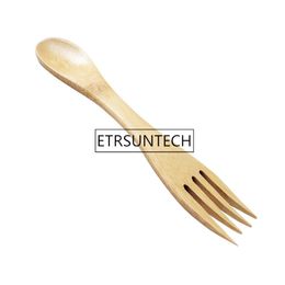 Natural Bamboo Spoon Forks Set Natural Bamboo Cutlery Coffee Tea Spoons Salad Fruit Fork wholesale LX1233