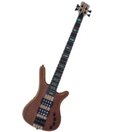 4 Strings Dark Brown Body Electric Bass Guitar with Rosewood Fingerboard,Neck-thru-body,Can be Customised