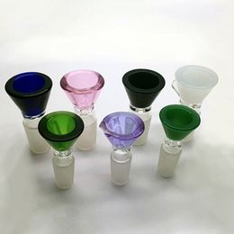 14mm Male bowl Colourful Glass Oil Burner Pipe Pyrex Tobacco Bowls Hookah Shisha Bongs Adapter Thick Pipes Clear Smoking Tubes for Smokers Wholesale