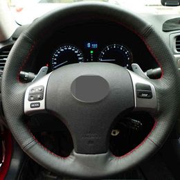 HandEmbroidered Black Hige Soft Faux Leather Car Steering Wheel Cover For Lexus Is IS250 IS250C IS300 IS300C IS350C F Sport J220808