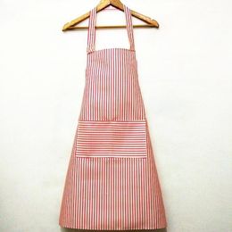 Aprons Home Kitchen Simple Fashion Stripe Apron Cooking Waist Print Bear Korean Hanging Neck Gown1