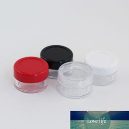 6g X 50pcs Empty Round Transparent Sample Container , Mini Plastic Bottles Jars with Colorful Screw Cap Cosmetics Packaging Box