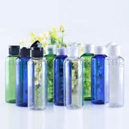 50pc 100ml empty shampoo plastic travel bottles with flip top cap,refillable packaging PET bottles,lotion