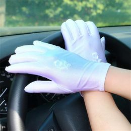 2022 sonnehandschuhe für den antrieb Fünf Finger Handschuhe Fahion Baumwollsommer dünn rutschfeste atmungsaktive Damen Spot UV-Schutz Sun Driving