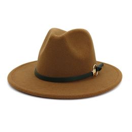 High Quality Autumn Winter Outdoor Vintage Men women Decorated Wool Felt Fedora Hats Jazz Cap