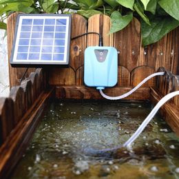 Solar Powered/Mini Electric Aquarium Air pump Oxygenator for Ponds Water Oxygen Pump Pond Aerator with 1 Air Stone 2L/min DC 5V Y200922