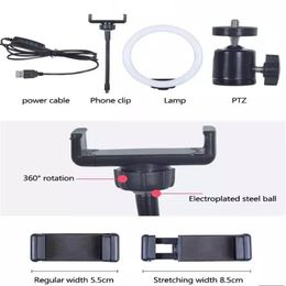 2021 top Dimmable lighting LED ring lights with phone holder selfie fill light for Tiktok YouTube Video 10inch Tripod Stand